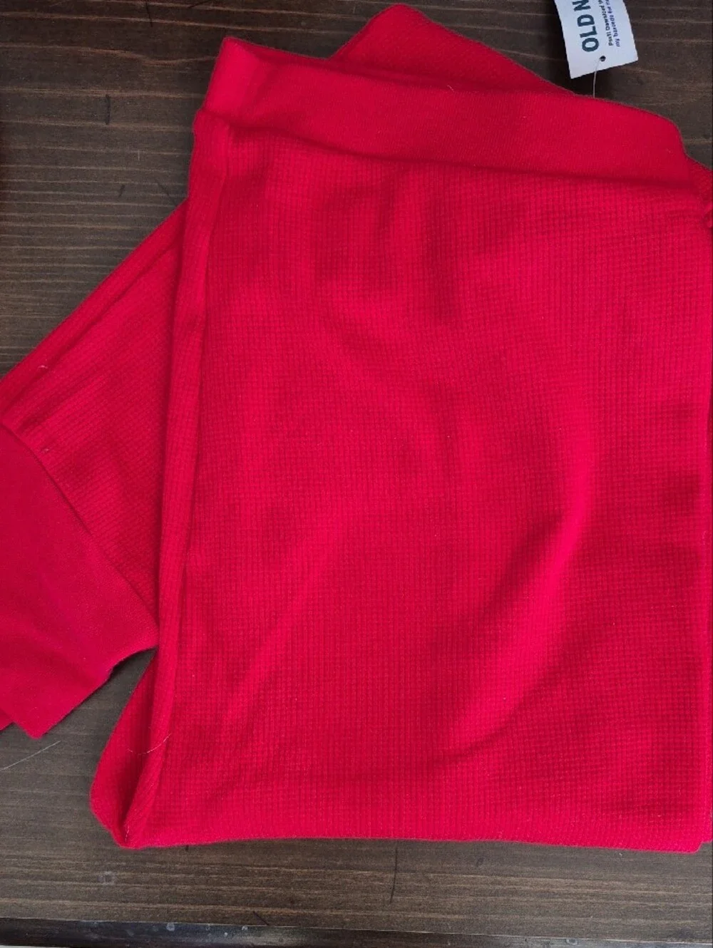 Old Navy Bright Red Waffle Thermal PJ Set - Picture 3 of 5